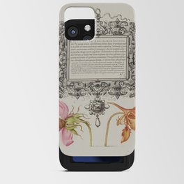 Vintage calligraphic floral art iPhone Card Case