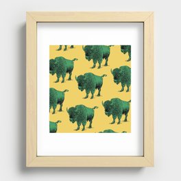 bison pattern Recessed Framed Print
