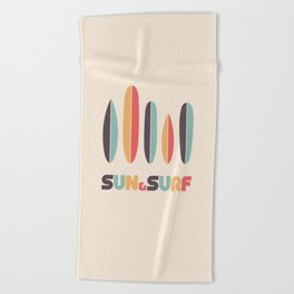 Sun & Surf Surfboards - Retro Rainbow Beach Towel
