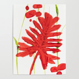 Simple Red Leaf Poster