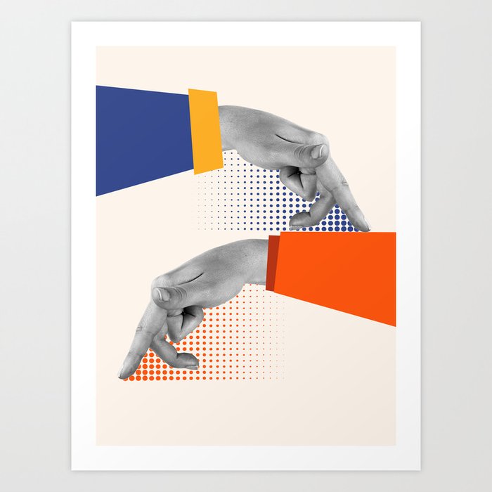 Photo Hand Gestures Expressing Emotions Art Print