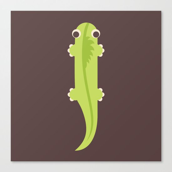Letter I // Animal Alphabet // Iguana Monogram Canvas Print