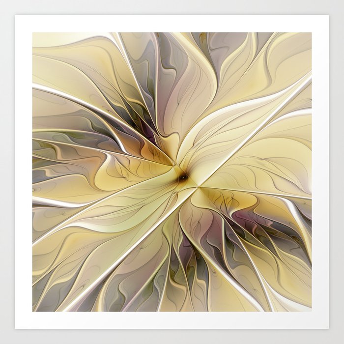 Floral Beauty, Abstract Fractal Art Flower Art Print
