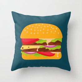 Hamburger Art illustration Throw Pillow