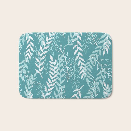 Green leaves Bath Mat