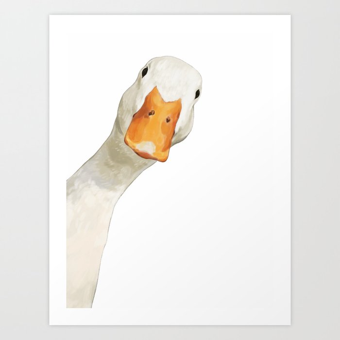 Sneaky White Duck Art Print