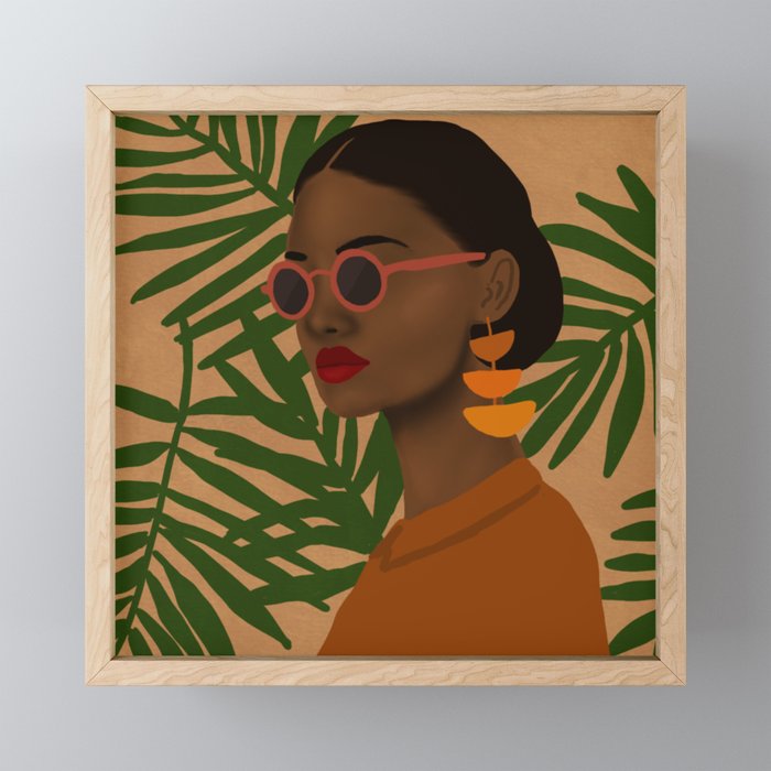girl in shades Framed Mini Art Print