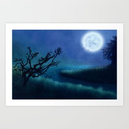Moon night Art Print