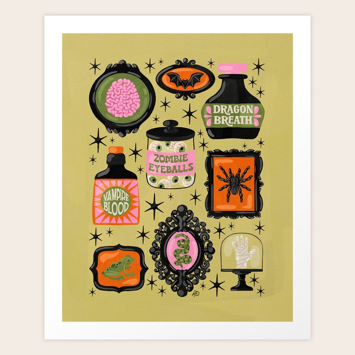 Vintage Halloween Art Prints, Framed & Recessed | Society6