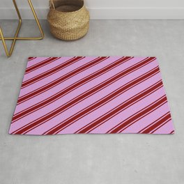 [ Thumbnail: Plum & Maroon Colored Lines/Stripes Pattern Rug ]