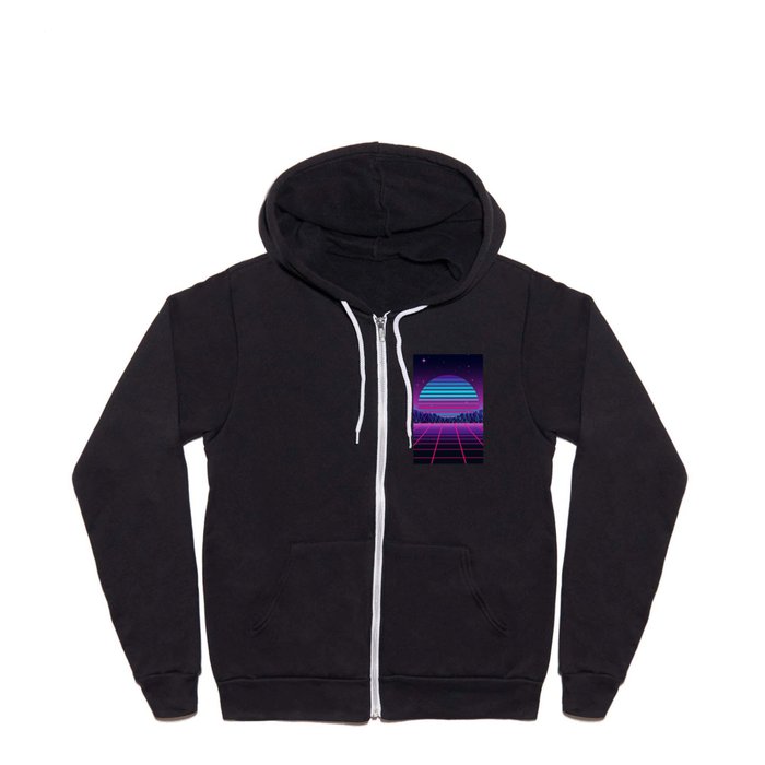 Spectacular Sunset Synthwave Full Zip Hoodie