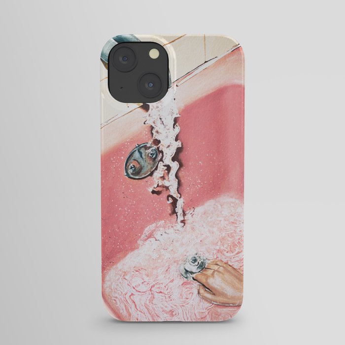 Evening Plans | Vintage Pink Bathroom | Retro Watercolor iPhone Case