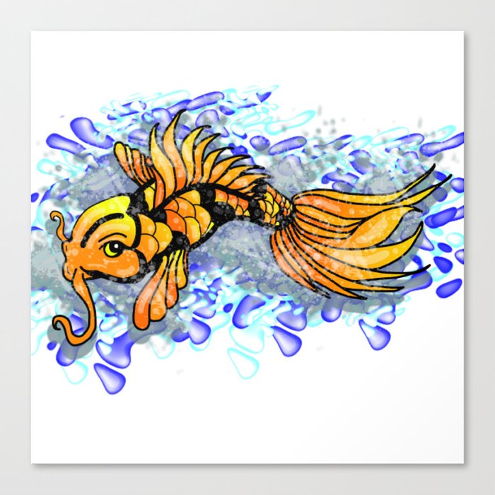 Koi Splashing in Water Canvas Print