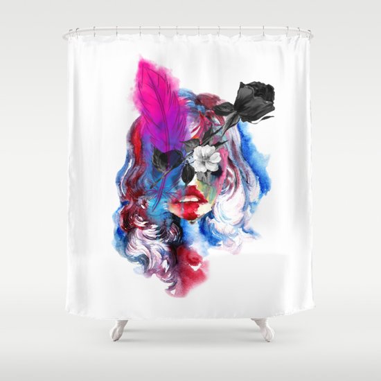 Skull Girl Shower Curtain