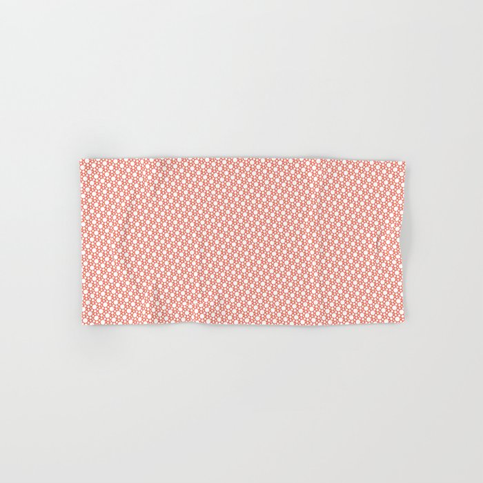 Polka Dot Pattern Vintage White Dots On Red Melon Boho Aesthetic Hand & Bath Towel