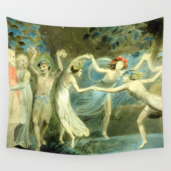 William Blake "Oberon, Titania and Puck with Fairies Dancing" Wall Tapestry