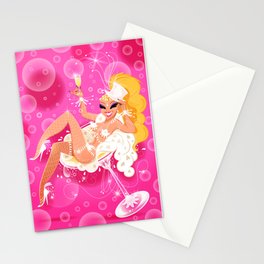 Champagne PinUp Stationery Cards