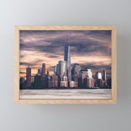 Dramatic City Skyline - NYC Framed Mini Art Print