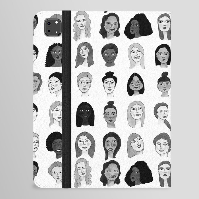 Women faces in black and white iPad Folio Case