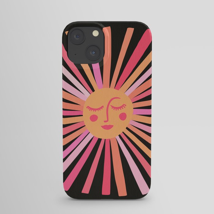 Sunshine – Pink on Charcoal iPhone Case
