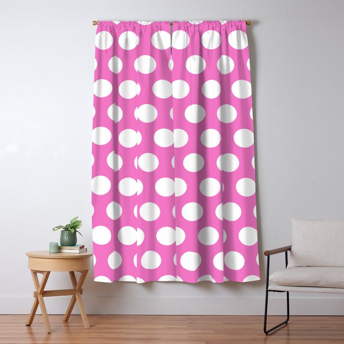 Pink And White Polka Dots 772 Blackout Curtain By Tonymagner