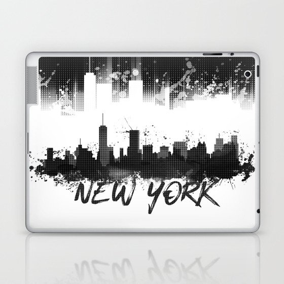 Graphic Art NYC Skyline Splashes | black Laptop & iPad Skin