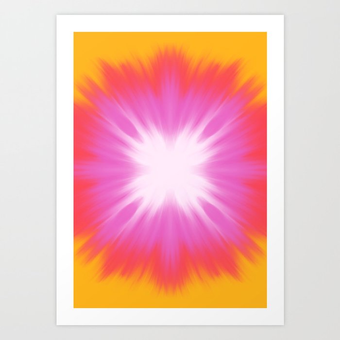 Bright Starburst - Pink and Yellow Art Print