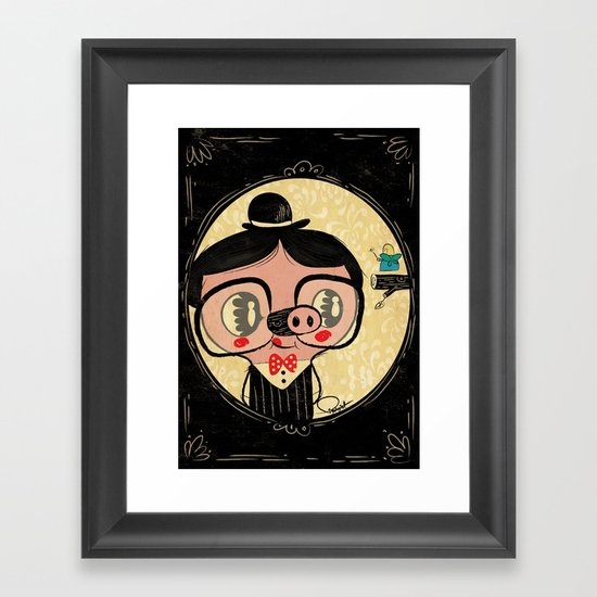 PIGnocchio and the blue fairy / pinocchio pig Framed Art Print