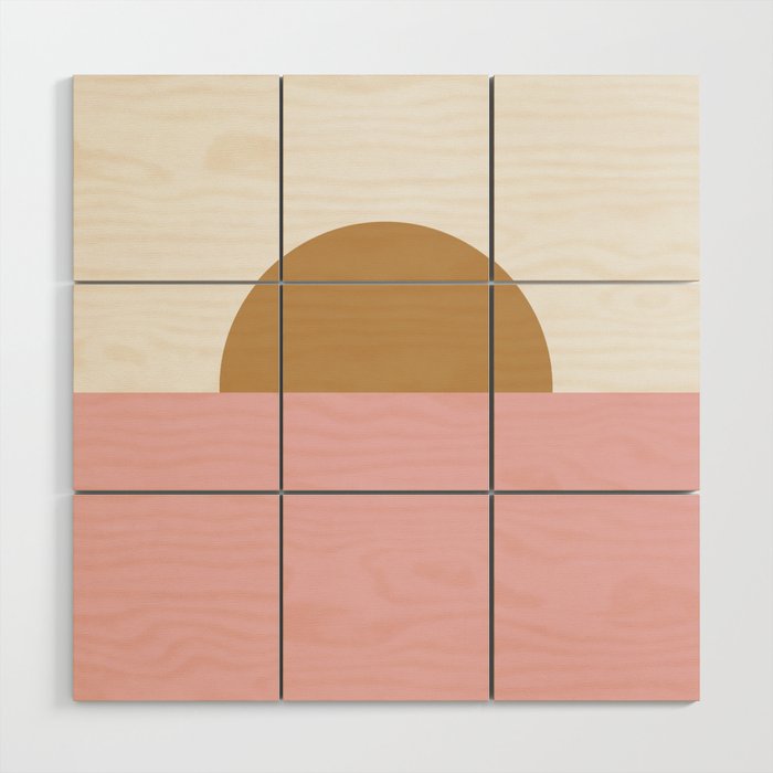 Abstract sunset art Wood Wall Art