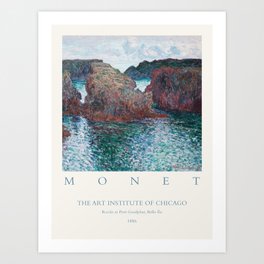 Claude Monet Rocks Port Goulphar 1886 Art Exhibition Art Print