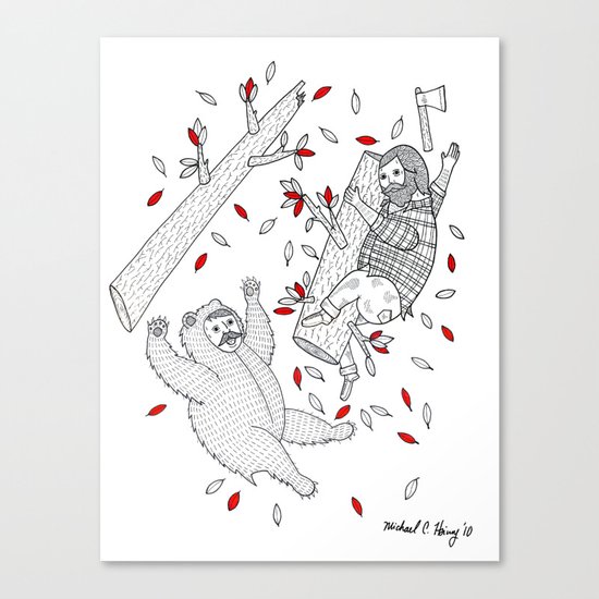 A scene in which tree-climbing has gone too far. Canvas Print