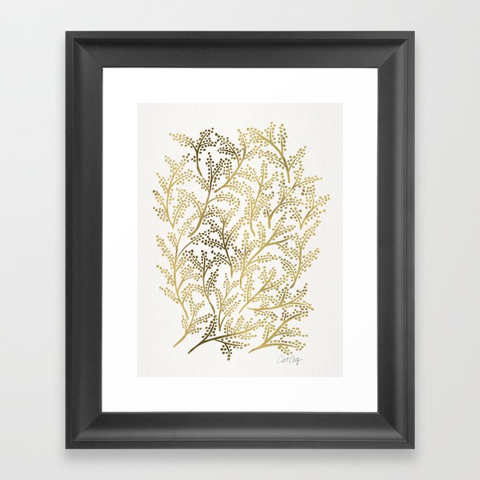 Gold Branches Framed Art Print
