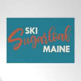 Ski Sugarloaf Maine vintage ski poster Welcome Mat