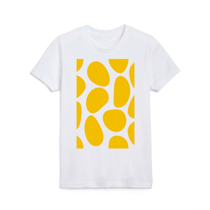 Yellow Stone Shapes on White - Retro Mood - Abstract #decor #society6 #buyart Kids T Shirt