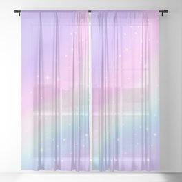 Kawaii Rainbow Magic Sheer Curtain