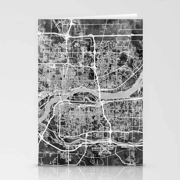 Quad Cities Street Map Stationery Cards