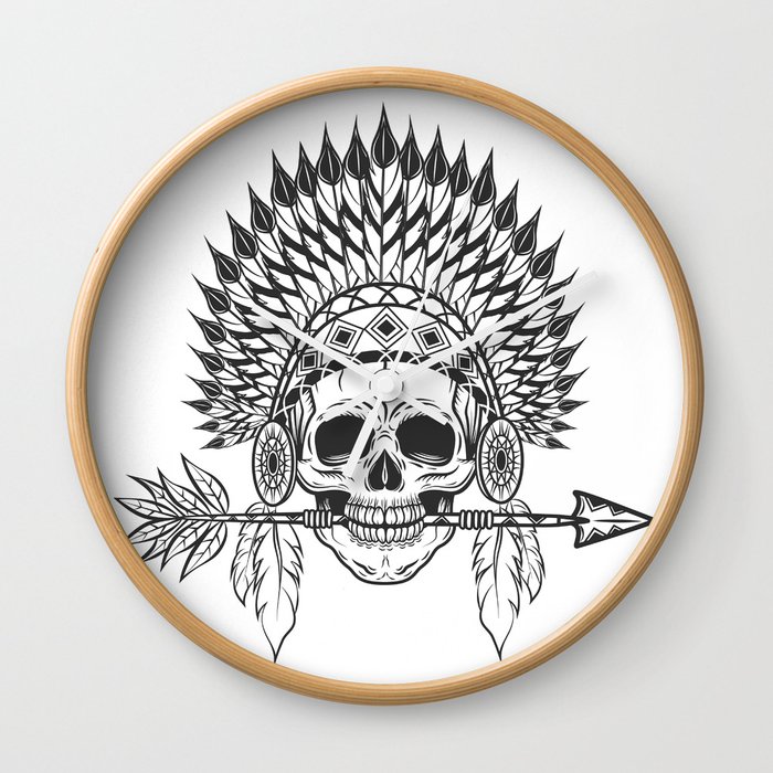 Motorcycle Zip Up Hoodie American Indian Chief Skull Feathers