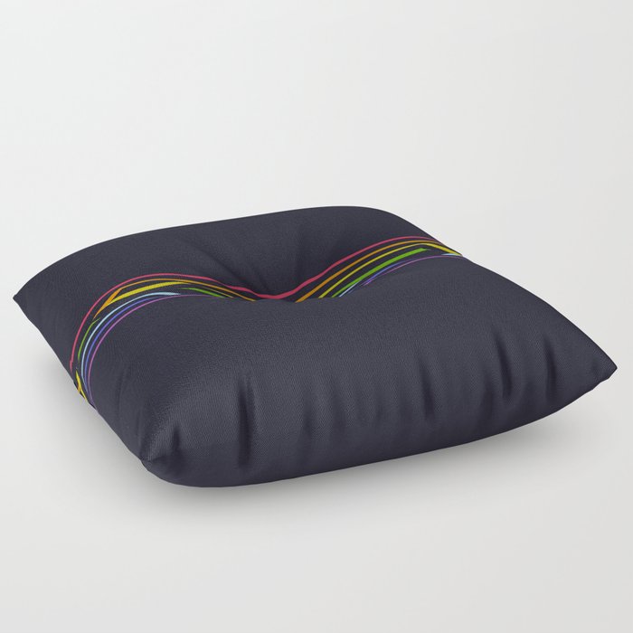Fine Rainbow Colored Retro Lines Floor Pillow
