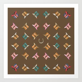 boots all over brown Art Print