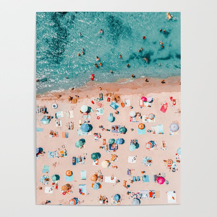 Aerial Ocean Print, Pastel Colors Beach, Sea Beach Print, Coastal Print, Beach Photography, Aerial Beach Print, Bondi Beach Print, Art Print Poster