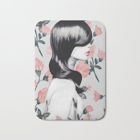 WOMAN WITH FLOWERS 9 Bath Mat