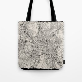 Toulouse, France - Artistic Map - Black and White Tote Bag