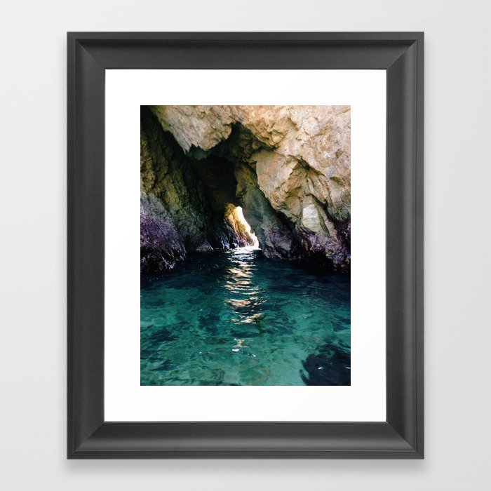 Colorful Ocean Cave Framed Art Print