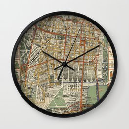 Mexico City Map - Vintage Pictorial Map Wall Clock