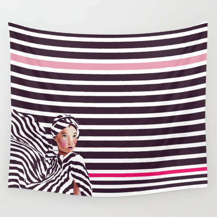 Stripes & Beauty Wall Tapestry