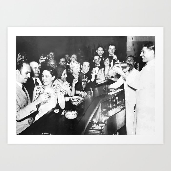 Prohibition Party, Vintage Black and White Old Photo Art Print