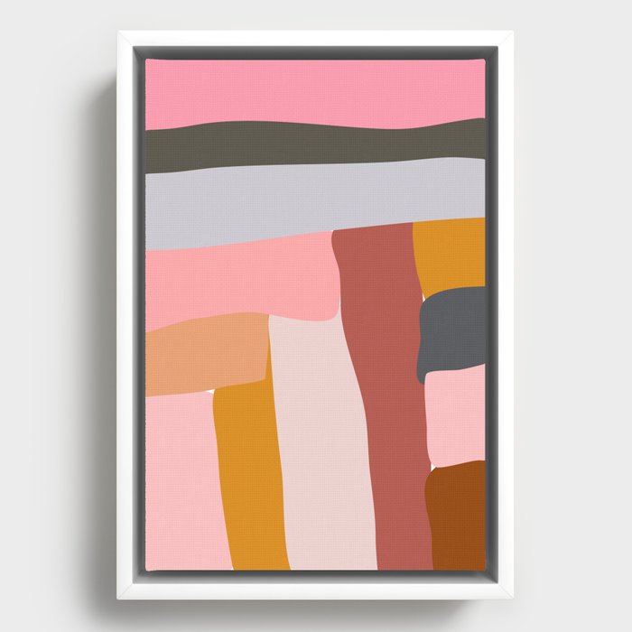 Modern Abstract in Earthy Colors Framed Canvas