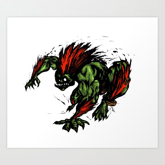Blanka Rush! - Street Fighter Art Print