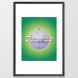 Disco Zodiac: Taurus Framed Art Print