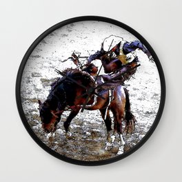 The Dismount   -   Rodeo Cowboy Wall Clock